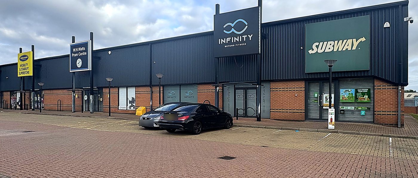 Infinity Fitness from the car park, next to Subway